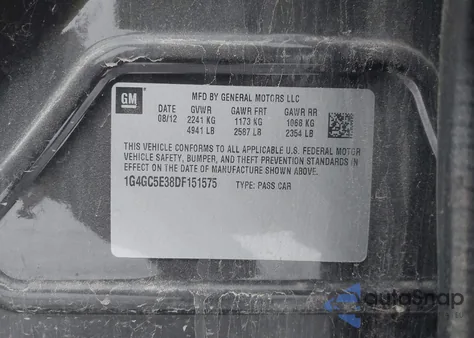 2013 Buick Lacrosse Leather Group z USA, uszkodzony, nr VIN 1G4GC5E38DF151575